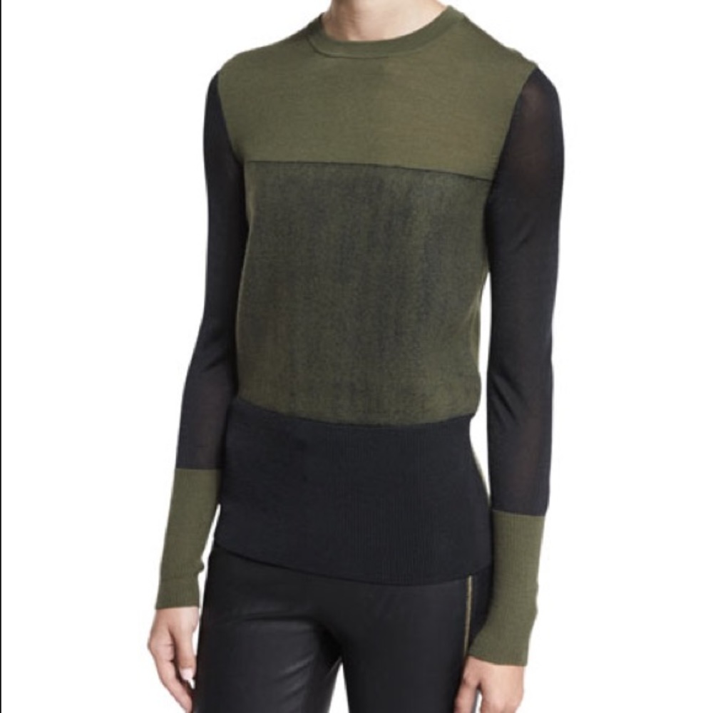 Rag & Bone Army Green And Black Sweater Top - image 7